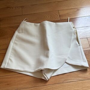 Zara Cream Wrap-Front Women’s Skort